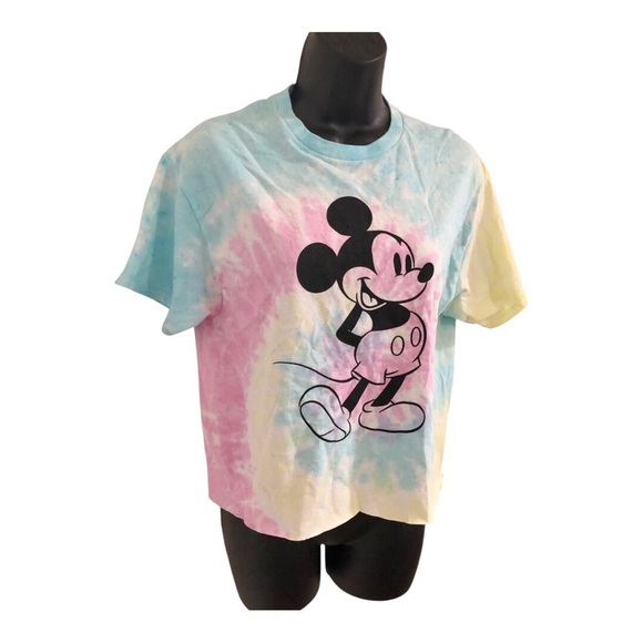 Disney’s Mickey Mouse pink blue yellow tie dye tshirt size small brand new - Picture 7 of 8